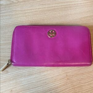 Tory Burch Fuchsia Leather Wallet